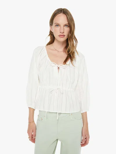 Mother The Love Child Split Neck Top In White