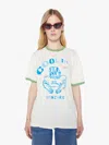 Mother The Lowdown Ringer T-shirt First In Charge T-shirt In Blue - Size X-large In Blue