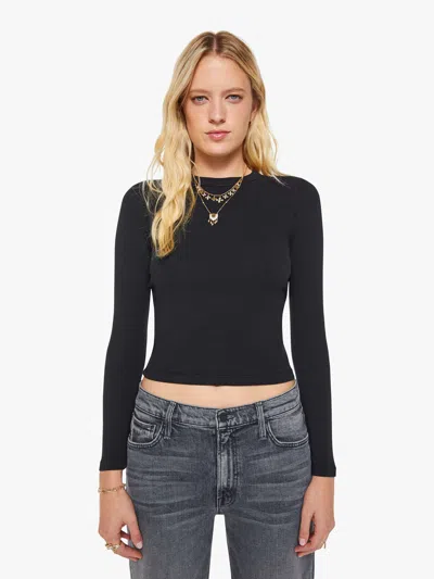 Mother The L/s Itty Bitty Crop T-shirt In Black