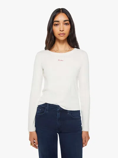Mother The L/s Itty Bitty Ringer Whisper Shirt In White - Size X-large