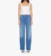 Mother The Major Prep Zip Sneak Jeans In Ready Set Go In Blue