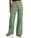 MOTHER THE MAJOR SNEAK ROLLER HIGH RISE WIDE LEG JEANS IN ROGER THAT