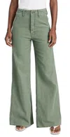 Mother The Major Sneak Roller High Rise Wide Leg Jeans In Roger That In Roger That