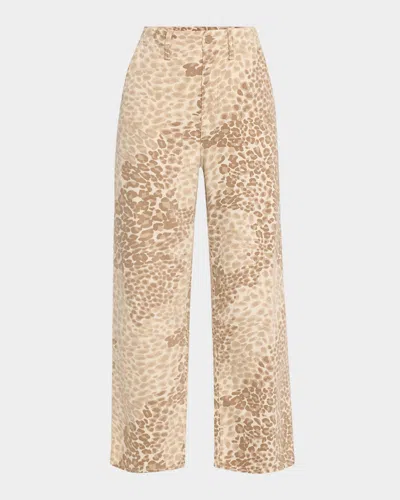 Mother The Major Zip Ankle Flared Pants In Spot On