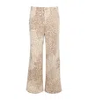 Mother Womens The Major Zip Ankle Straight-leg High-rise Cotton-blend Jeans Spot On In Beige