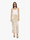 Mother Womens The Major Zip Ankle Straight-leg High-rise Cotton-blend Jeans Spot On In Leopard