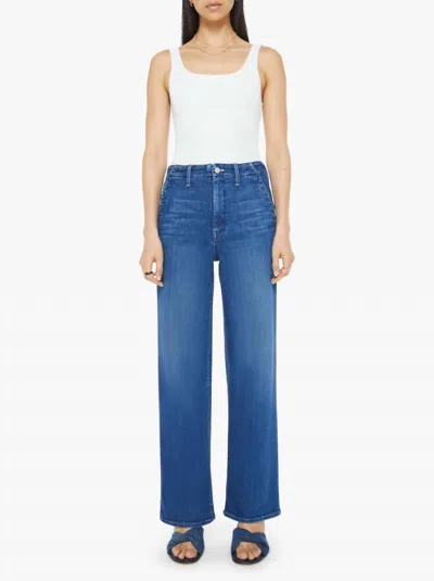 Mother Womens The Kick It High-rise Straight-leg Denim-blend Jeans Fan Favorite In Blue