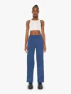 Mother The Major Zip Sneak Fray Insignia Pants In Blue