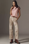 Mother The Major Zip Super High-rise Wide-leg Jeans In Beige