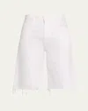 Mother The Maven Bermuda Fray Denim Shorts