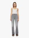 Mother The Maven Heel Super High Waist Wide Leg Jeans In Grey