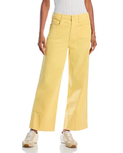 Mother The Maven High Rise Wide Hem Ankle Jeans In Chalk It Up