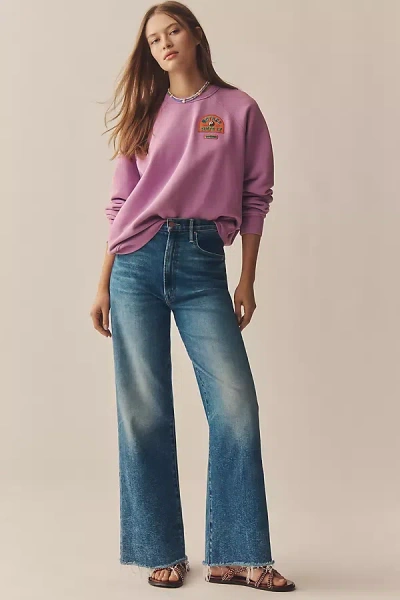 Mother The Maven High-rise Wide-leg Jeans In Blue