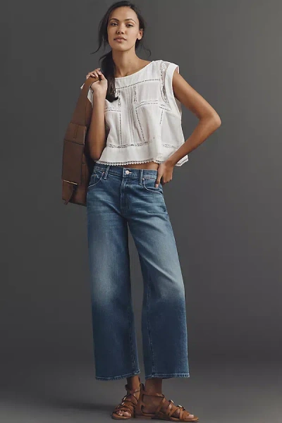Mother The Maven High-rise Wide-leg Jeans In Blue