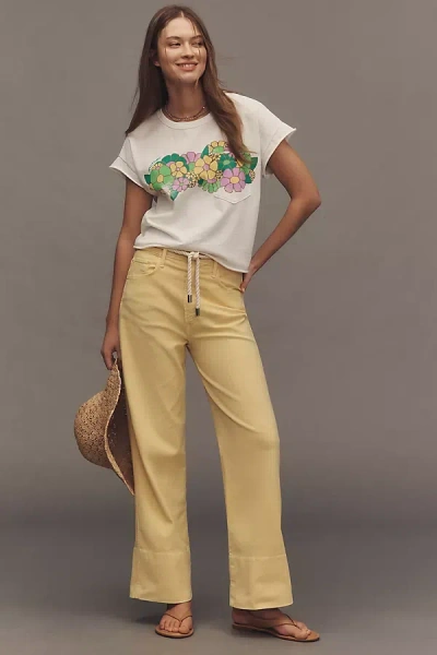 Mother The Maven High-rise Wide-leg Jeans In Yellow