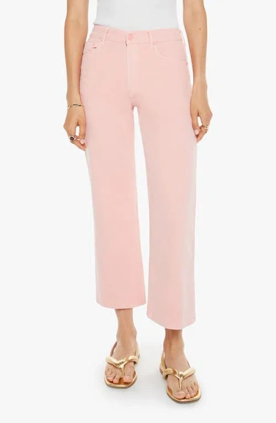 Mother The Maven High Waist Ankle Wide Leg Jeans In Long Time No Candlelight Peach