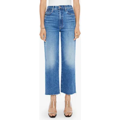 MOTHER MOTHER THE MAVEN MID RISE FRAY HEM ANKLE JEANS