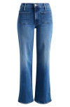 Mother The Maven Patch Pocket Ankle Flare Leg Jeans In Blue
