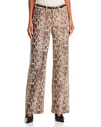 Mother The Maven Sneak High Rise Jeans In Royal Serpent In Brown