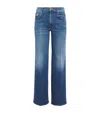 Mother Womens Different Strokes The Maven Sneak Straight-leg Mid-rise Jeans In Blue