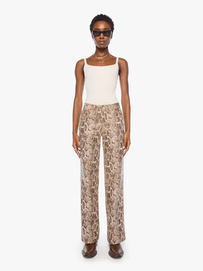 Mother The Maven Sneak Coated Snake-effect Leather-blend Wide-leg Pants In Multi