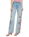 Mother The Maven Sneak Side To Side Wide Leg Jean In Blue