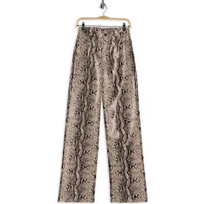 Mother The Maven Straight Leg Faux Leather Pants In Brown