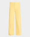 Mother Maven Wide Hem Ankle Pants In Chalk It Up Sunshine In Chalk It Up Sunshine