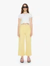 Mother Maven Wide Hem Ankle Pants In Chalk It Up Sunshine In Yellow