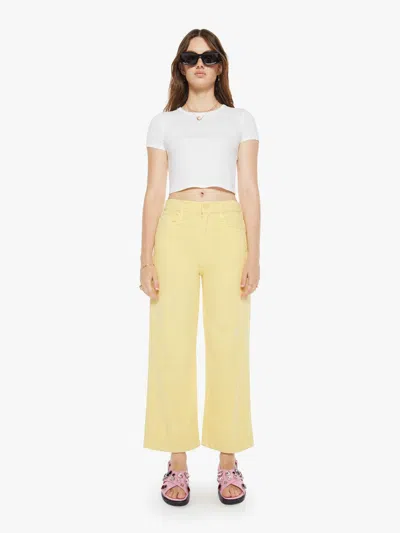 Mother Maven Wide Hem Ankle Jeans In Chalk It Up Sunshine In Gold