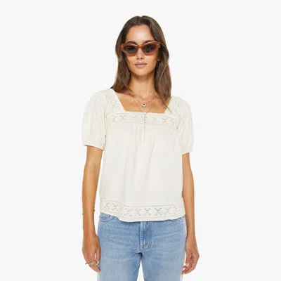 Mother The Memory Lane Embroidered Trim Puff Sleeve Top In Purple