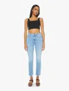 Mother The Mid Rise Dazzler Ankle Slim Jeans In In The Blink Of An Eye In Blue