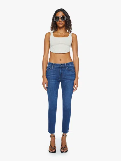 MOTHER THE MID RISE DAZZLER ANKLE FRAY FANCY MEETING YOU HERE JEANS