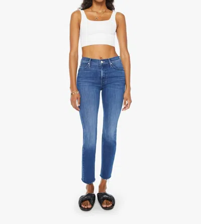 Mother The Mid Rise Dazzler Ankle Fray Jeans In Nothing Between Us