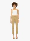 Mother The Mid Rise Dazzler Ankle Fray Prairie Sand Jeans In Beige