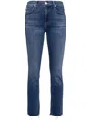 Mother The Swooner Rascal High Waist Ankle Jeans In 蓝色