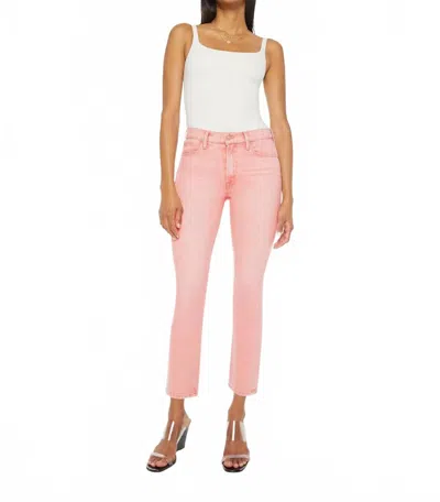 Mother The Mid Rise Dazzler Ankle Jean In Sunset Coral Twice As Nice In Multi