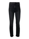 Mother Flared Leg Trousers Contrast Stitching In Black