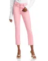 Mother The Mid Rise Dazzler Ankle Sunset Coral Pants In Sunset