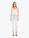 MOTHER THE MID RISE DAZZLER ANKLE STEP FRAY GLAMOUR SHOT JEANS IN BLUE - SIZE 32