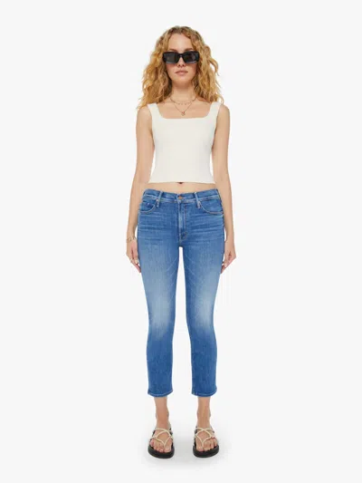 Mother The Mid Rise Dazzler Crop Different Strokes Jeans In Blue - Size 34