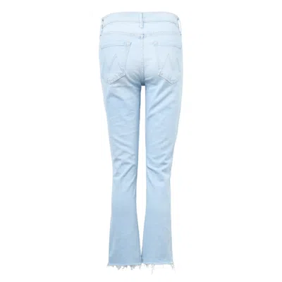 Mother The Mid Rise Dazzler Crop Fray Jeans In Blue