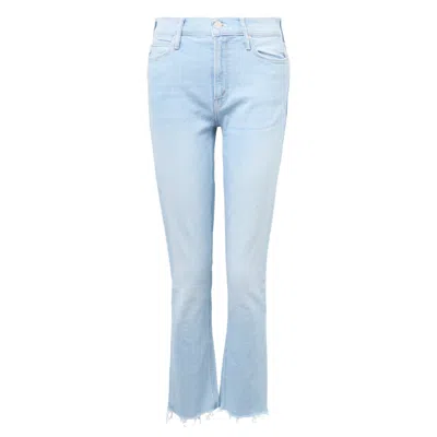 Mother The Mid Rise Dazzler Crop Fray Jeans In Blue