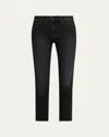 Mother The Mid-rise Dazzler Flood Jeans In Black
