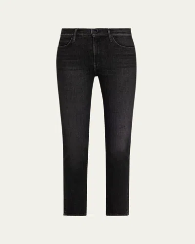 Mother The Mid-rise Dazzler Flood Jeans In Black