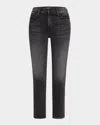 Mother ‘the Tomcat' High Rise Straight Leg Ankle Denim Jeans In Not Today Satan