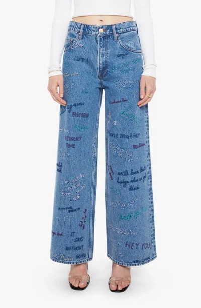 Mother The Mid Rise Double Dip Nerdy Flare Jeans In Blue