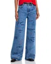 Mother The Mid Rise Double Dip Nerdy Jeans In Alphabet Soup In Blue