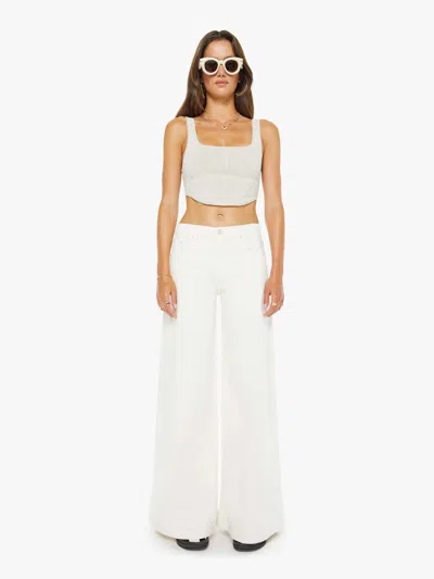 Mother The Mid Rise Headliner Sneak Cream Puffs Jeans In White
