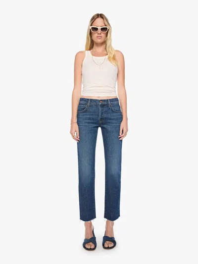 Mother The Mid Rise Hiker Hover Fray That Belongs In A Museum Jeans In Blue - Size 23
